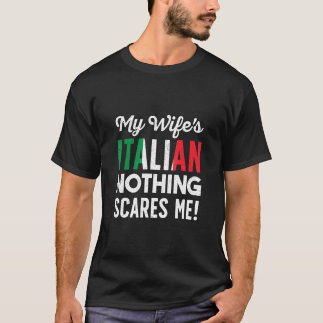 T-shirt Ma Femme Est Un Mari Italien (Devant)