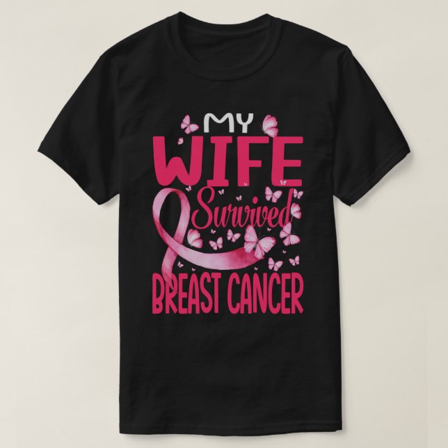 T-shirt Ma femme survécue au cancer du sein Survivante (Design devant)