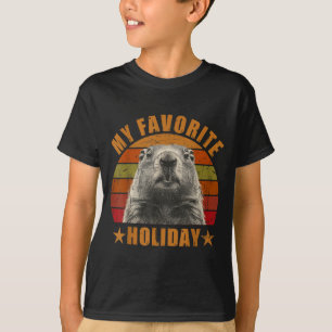 T-shirt Ma fête préférée drôle rétro vintage marmotte