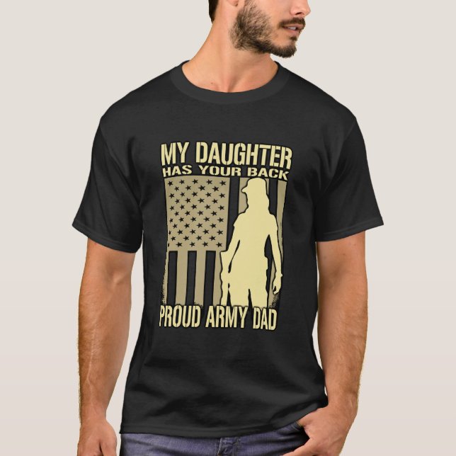 T-shirt Ma Fille A Ton Dos Fier Armée Papa Militaire (Devant)