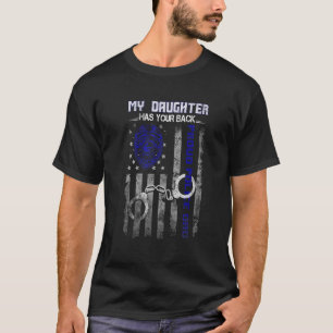 T-shirt Ma Fille A Ton Dos Fier Police Papa