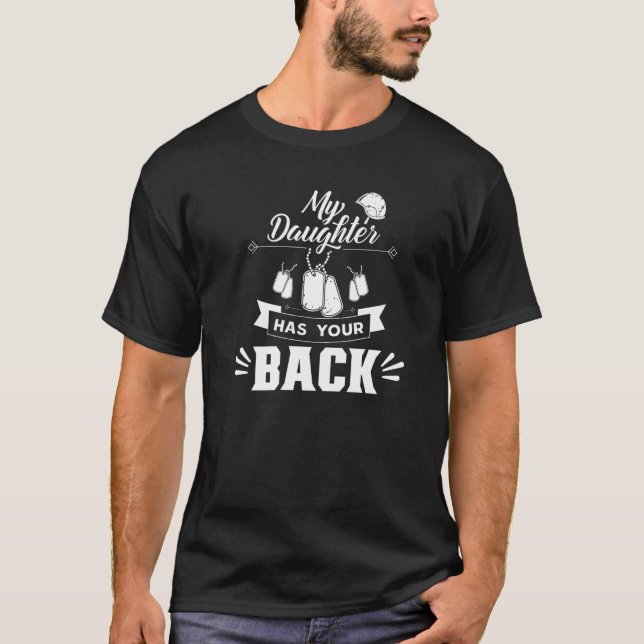 T-shirt Ma Fille A Votre Dos Déployé Militaire Déploiement (Devant)