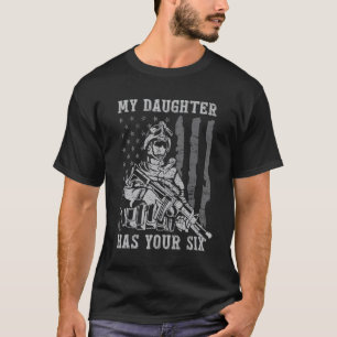 T-shirt Ma fille a votre drapeau américain