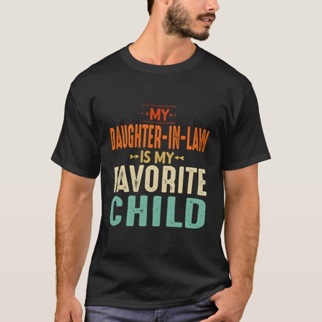 T-shirt Ma Fille En Droit Est Mon Père Enfant Préféré En (Devant)