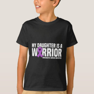 T-shirt Ma Fille Est Guerrier Pancréatique Purple Ribbon S