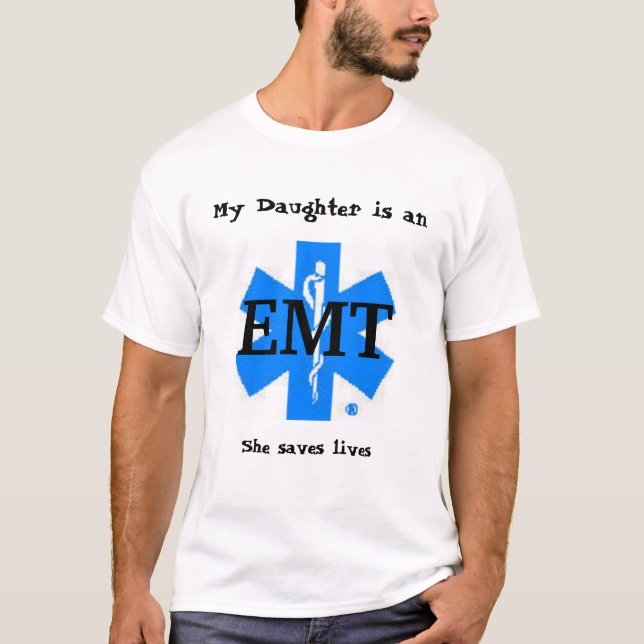 T-shirt Ma fille est un EMT (Devant)