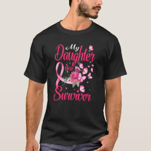 T-shirt Ma Fille Est Une Survivante Papillon Cancer Du Sei
