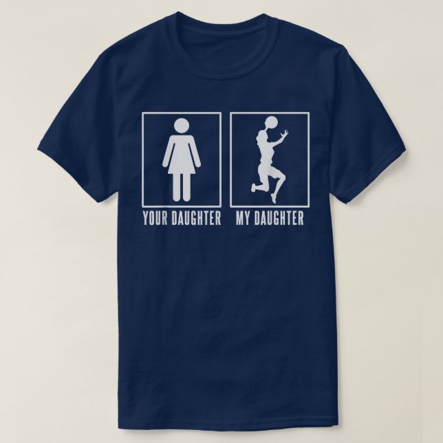 T-shirt Ma fille fille basketteuse drôle ma fille (Design devant)