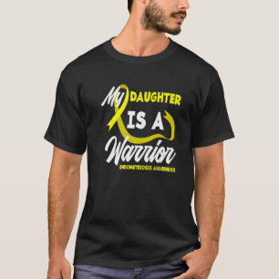 T-shirt Ma Fille Guerrier Jaune Ribbon Endometriose Aw