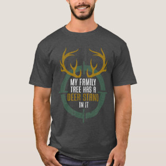 T-shirt Ma généalogie a un stand de cerf dedans drôle de c