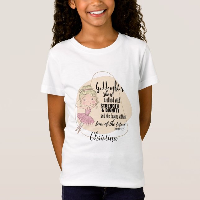 T-Shirt Ma Godgirl La Citation Motivationnelle Ballerina (Devant)