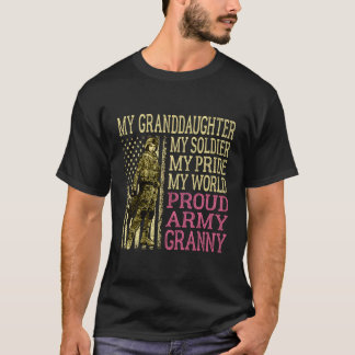 T-shirt Ma grand-fille Mon héros soldat Fière armée grand-