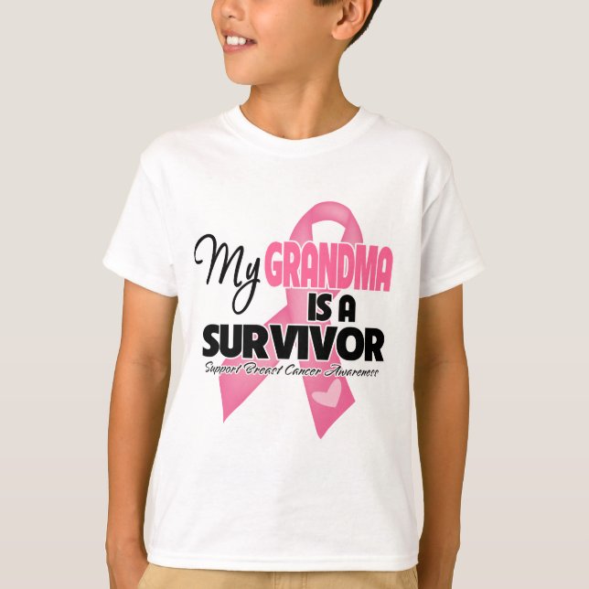 T-shirt Ma grand-maman est une survivante - cancer du sein (Devant)