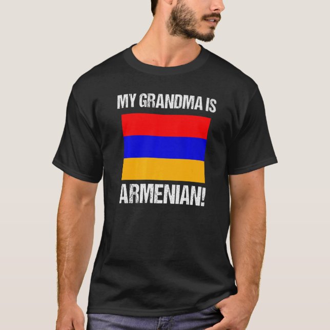 T-shirt Ma grand-mère est une fierté arménienne drapeau ar (Devant)