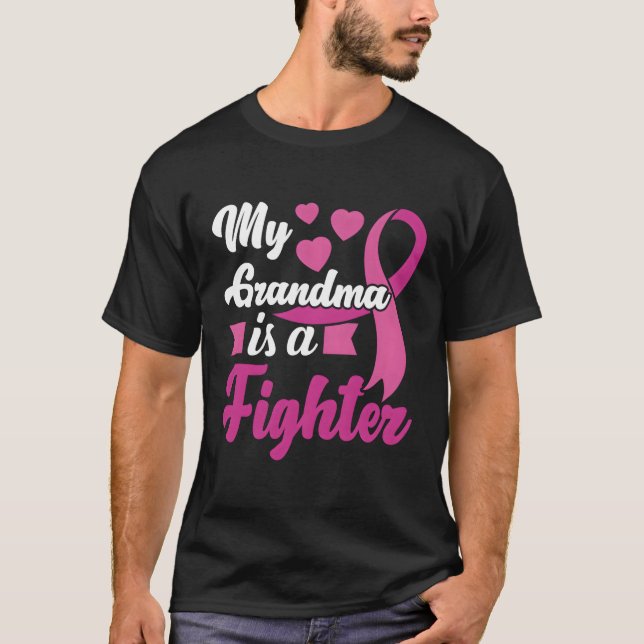 T-shirt Ma Grand-Mère Est Une Lutte Contre Le Cancer Du Se (Devant)