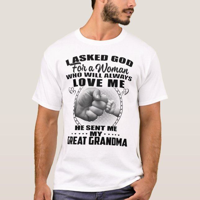 T-shirt Ma grand-mère, j'ai demandé à Dieu (Devant)