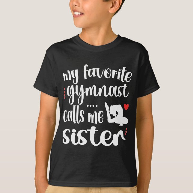 T-shirt Ma Gymnaste Favorite M'Appelle Soeur Gymnastique S (Devant)