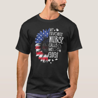 T-shirt Ma infirmière préférée m'appelle Gigi Drapeau amér