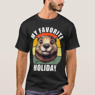 T-shirt Ma journée préférée de vacances drôle Groundhog Da