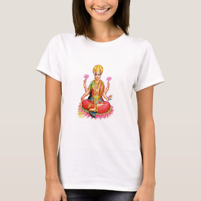 T-shirt Ma Lakshmi, déesse hindoue de la richesse, longue  (Devant)