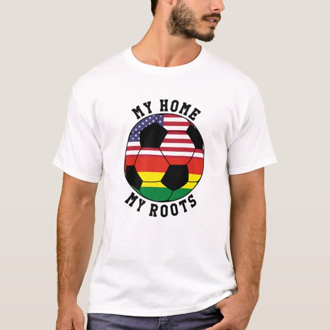 T-shirt Ma maison Mes racines Bolivie Drapeau Football (Devant)