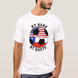 T-shirt Ma maison mes racines drapeau du Chili football