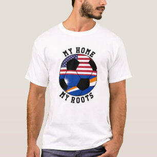T-shirt Ma maison Mes racines Îles Marshall Drapeau de fo