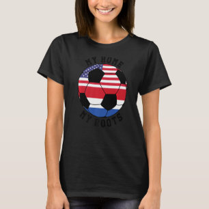 T-shirt Ma maison Mes racines Le Pays-Bas Flag Soccer