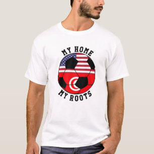 T-shirt Ma Maison Mes Racines Tunisie Drapeau Football