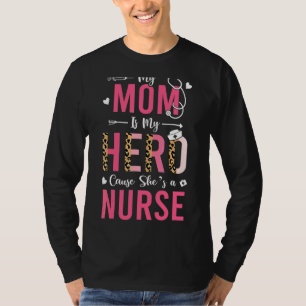 T-shirt Ma Maman Est Infirmière Mères De Fille Fils Léopa