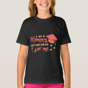 T-shirt Ma Maman l'a Fait Diplôme Design Étoile Rose