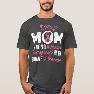 T-shirt Ma maman Pink Ribbon Warrier Inspirational Breast