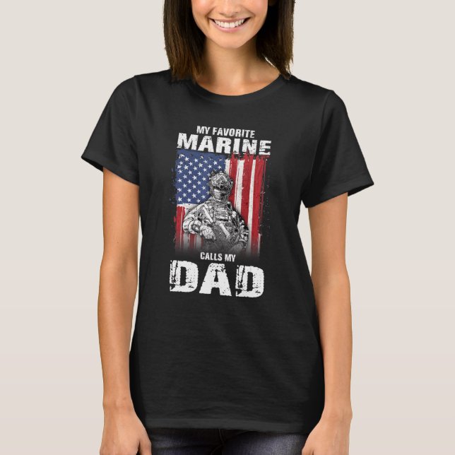 T-shirt Ma Marine Préférée M'Appelle Fête des pères Papa (Devant)