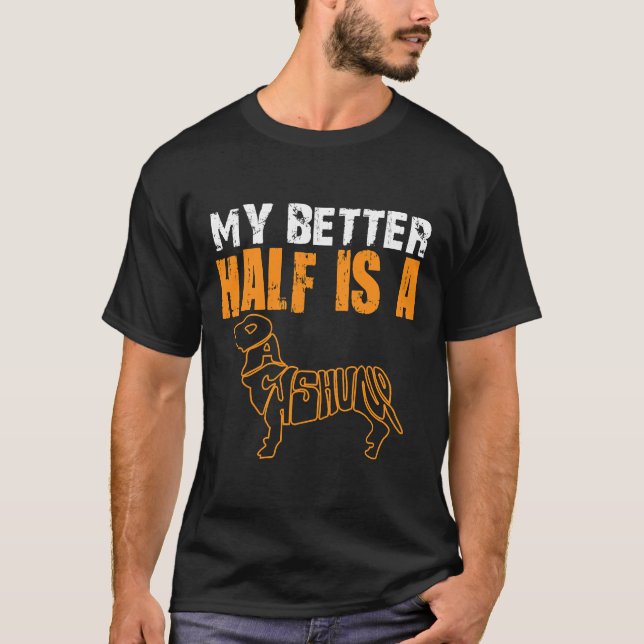 T-shirt Ma Meilleure Moitié Est Un Dachshund (Devant)