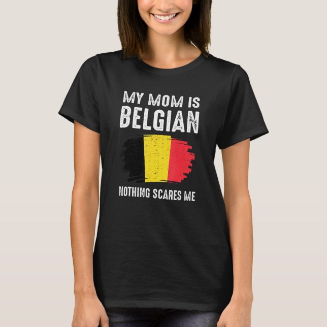 T-shirt Ma mère est Belge Belgique Fierté Drapeau Patrimoi (Devant)