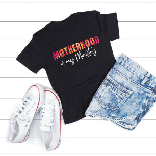 T-shirt Ma mère est mon ministère Coloré Police Maman Chem