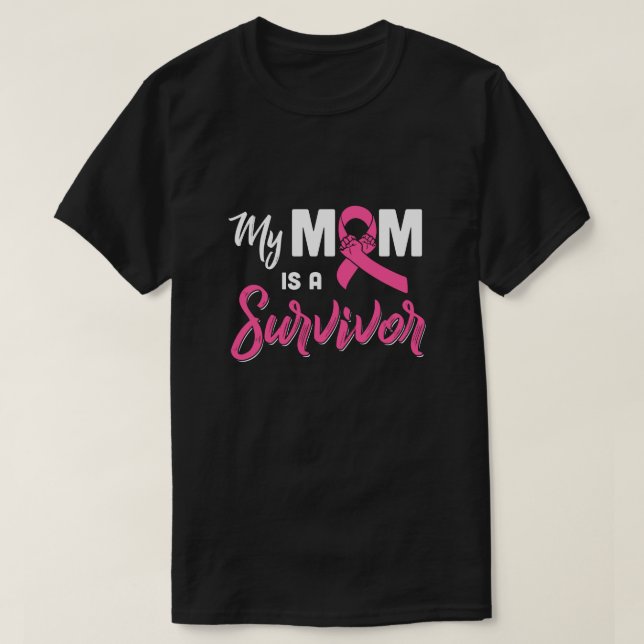 T-shirt Ma Mère Est Une Fille Du Cancer Du Sein Survivante (Design devant)