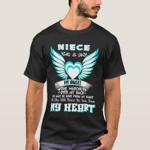 T-shirt Ma Nièce Mon Ange Elle Regarde Sur Mon Dos Elle Pe