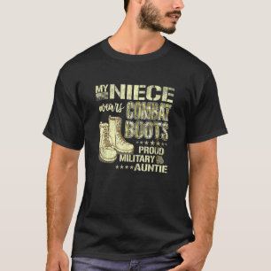 T-shirt Ma nièce porte des bottes de combat des dog tags f
