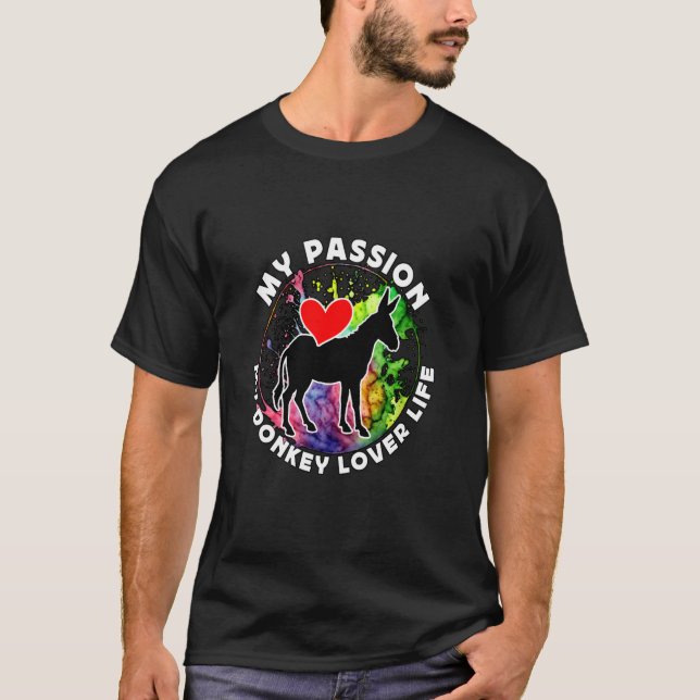 T-shirt Ma Passion Mon Amant Âne Vie ferme Animal âne (Devant)