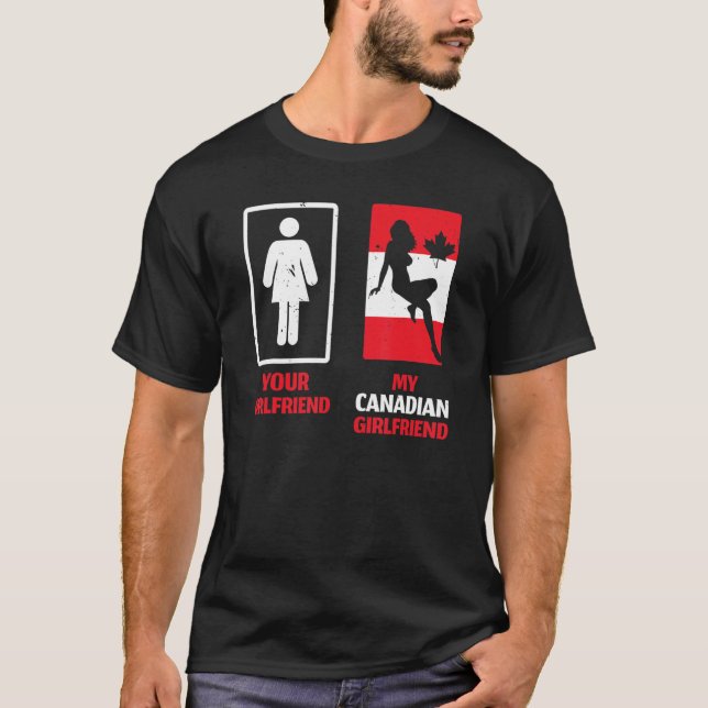 T-shirt Ma petite amie canadienne Relation de couple Valen (Devant)
