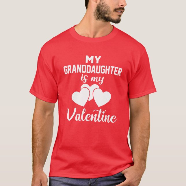 T-shirt Ma Petite-Fille Est Ma Saint Valentin Valentin Jou (Devant)