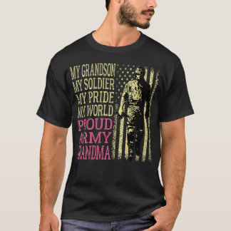 T-shirt Ma petite-fille Mon Soldat Héros Fière Grand-mère