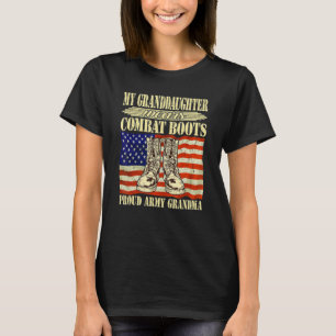 T-shirt Ma Petite-Fille Porte Des Bottes De Combat Fière A