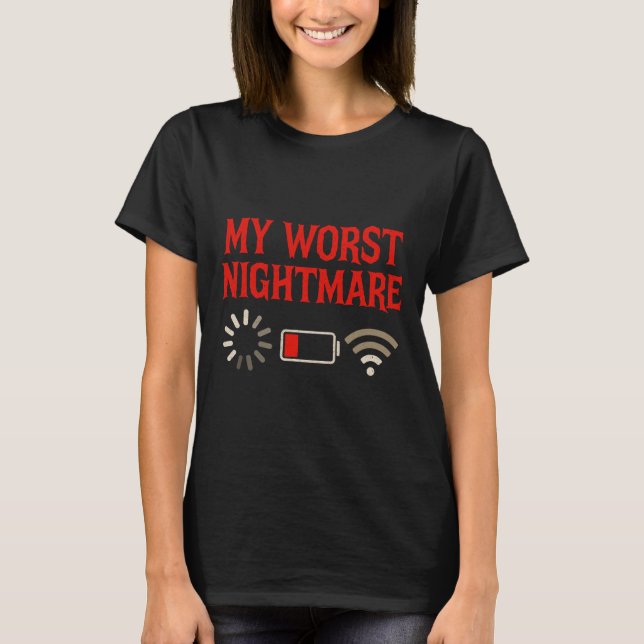 T-shirt Ma pire nuit effrayante - Jeu de console pour amat (Devant)
