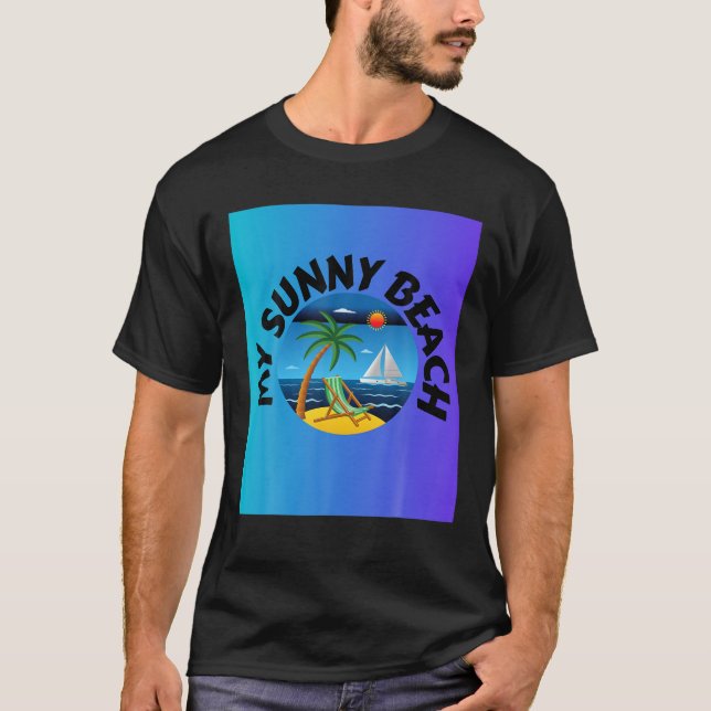 T-shirt Ma plage ensoleillée (Devant)