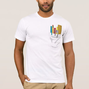 T-shirt Ma poche. Mes stylos. (blanc)