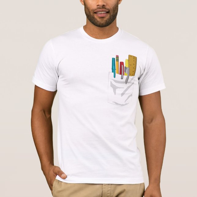 T-shirt Ma poche. Mes stylos. (blanc) (Devant)