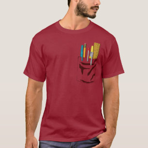 T-shirt Ma poche. Mes stylos. (rouge foncé)