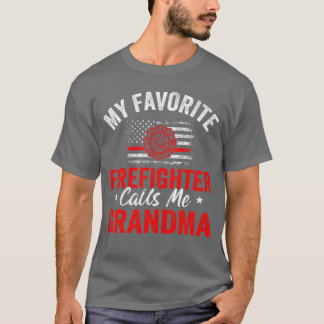 T-shirt Ma pompier préféré m'appelle grand-mère américaine